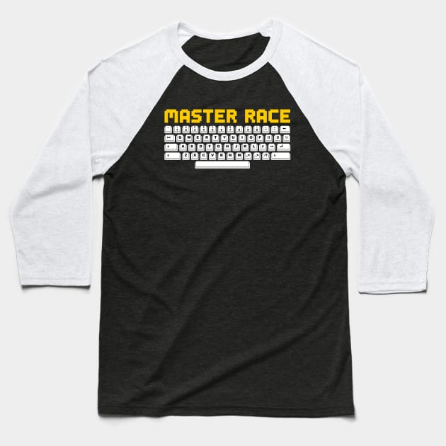 PC Master Race - Gaming Computer Video Games Baseball T-Shirt by TextTees